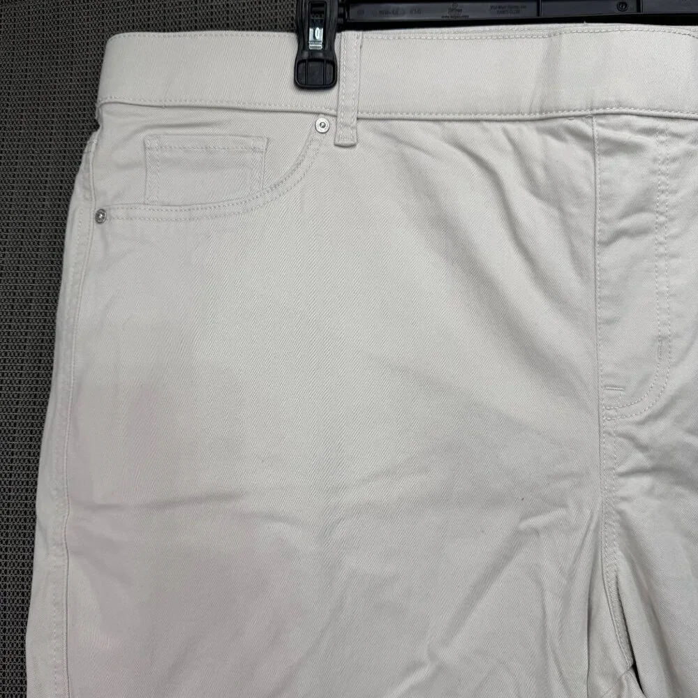 Gloria Vanderbilt Shape Effect High-Rise Bermuda Shorts 24W Beige Cotton Blend W - Picture 12 of 12